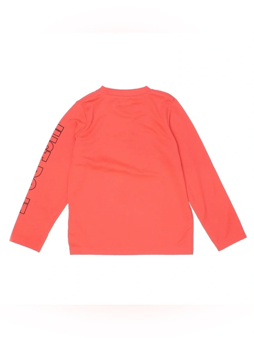 NIKE Kids Long Sleeve Performance Top Bright Coral Orange Waffle Textured Active